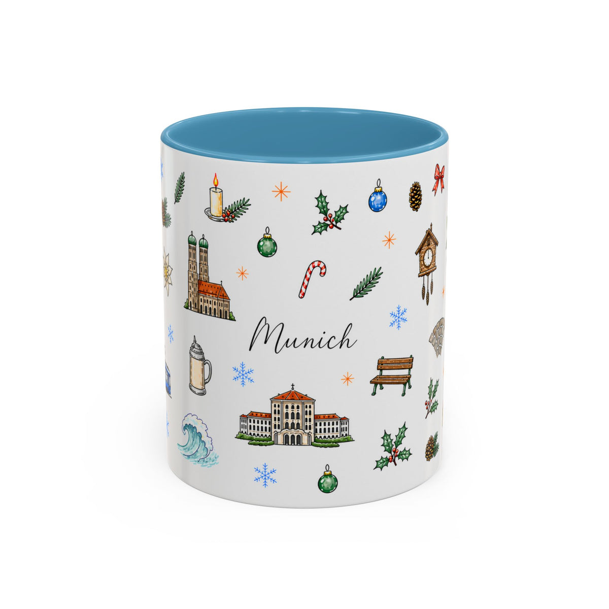 Munich Christmas Mug | Watercolor City Souvenir, Travel Gift (11oz/15oz)