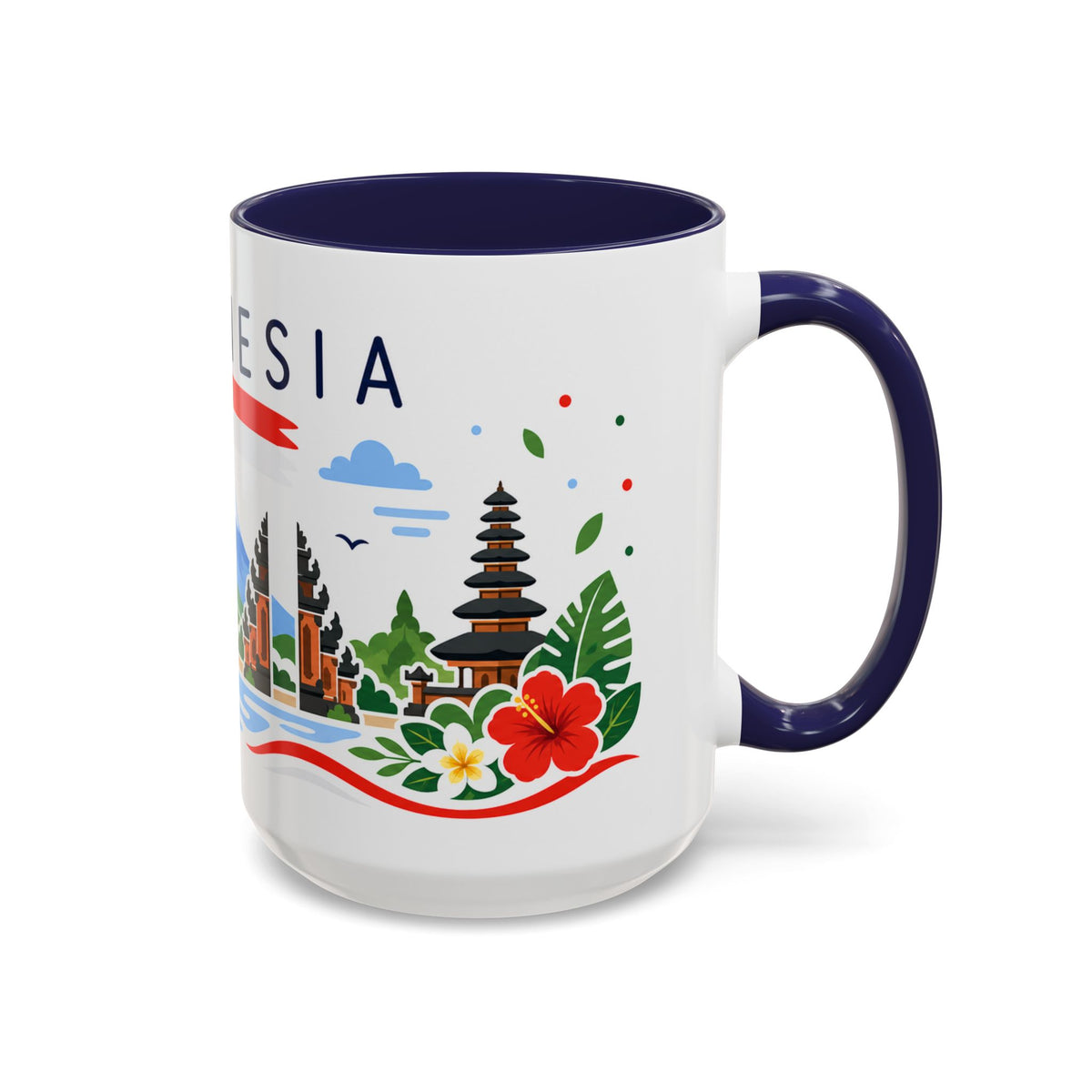 Indonesia Coffee Mug | Travel Souvenir Accent Mug | Country Gift Ceramic Cup 11oz 15oz