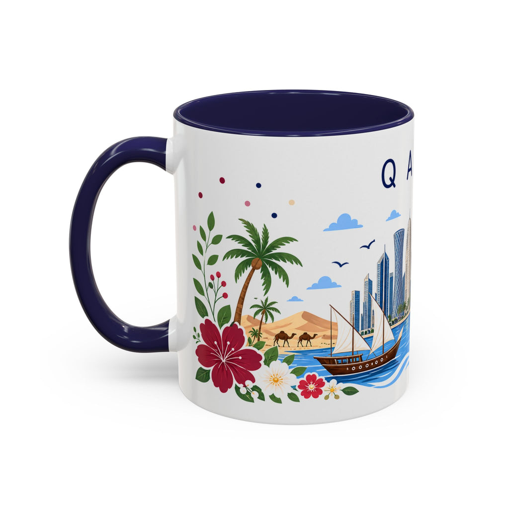 Qatar Coffee Mug | Travel Souvenir Accent Mug | Place Gift Ceramic Cup 11oz 15oz