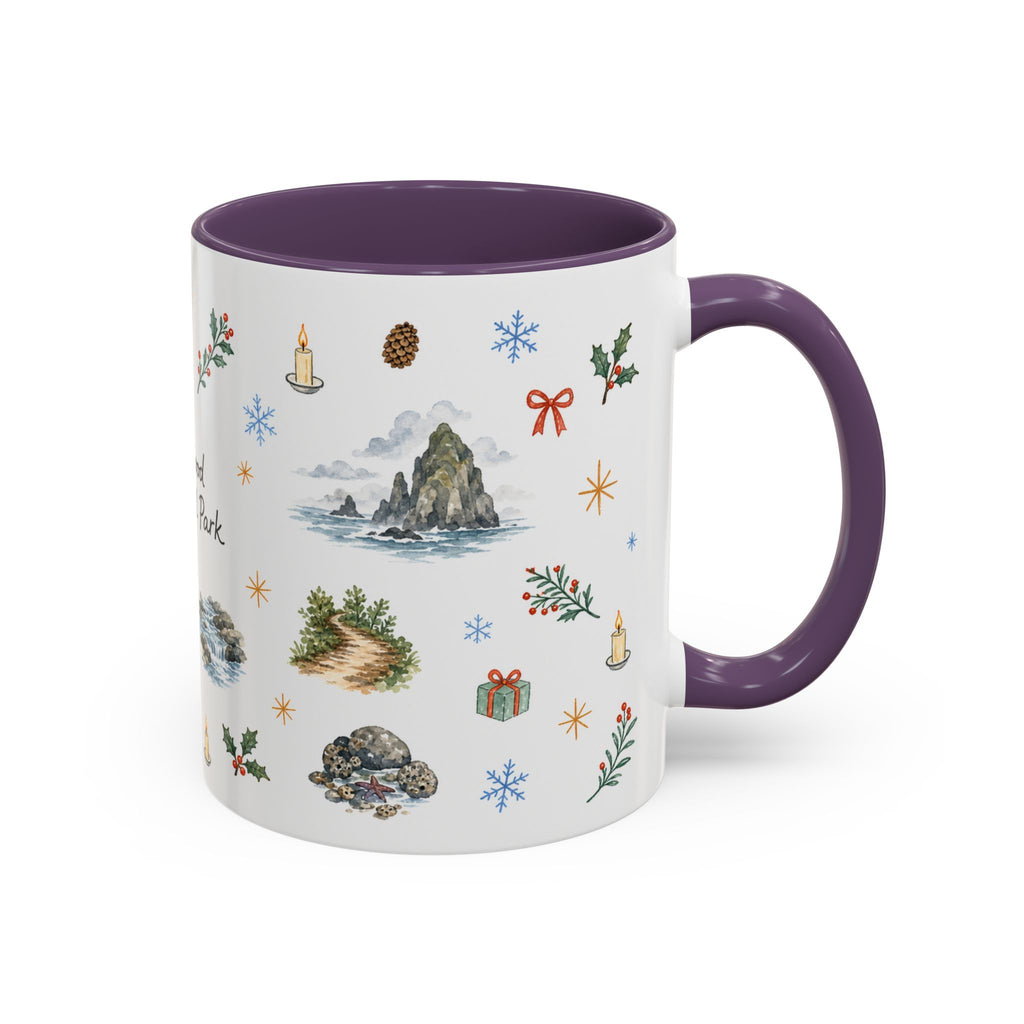 Redwood National Park Christmas Mug | Watercolor Travel Souvenir | Holiday Gift | Accent Ceramic Coffee Cup 11oz 15oz