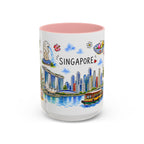 Singapore Illustrated Travel Mug | City Souvenir Accent Coffee Mug | 11oz 15oz Ceramic Cup