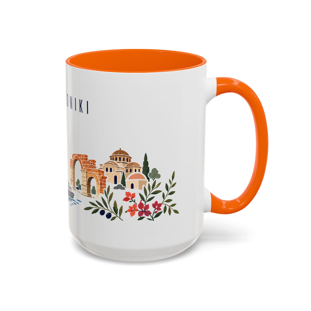 Thessaloniki Coffee Mug | Greece Travel Souvenir | Porcelain Decal City Gift | 11oz 15oz Accent Mug