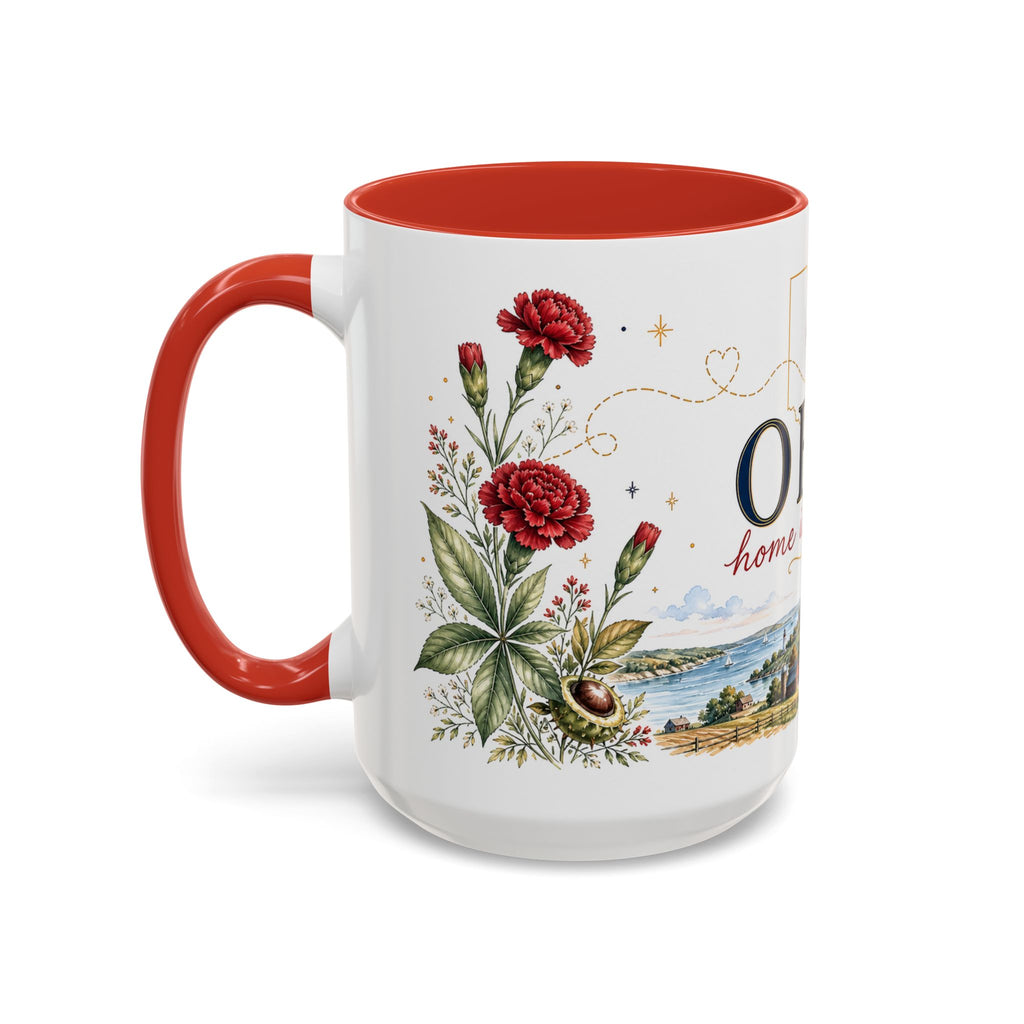 Ohio State Map Mug | Botanical Travel Sketch, Homesick Gift, Long Distance Friendship