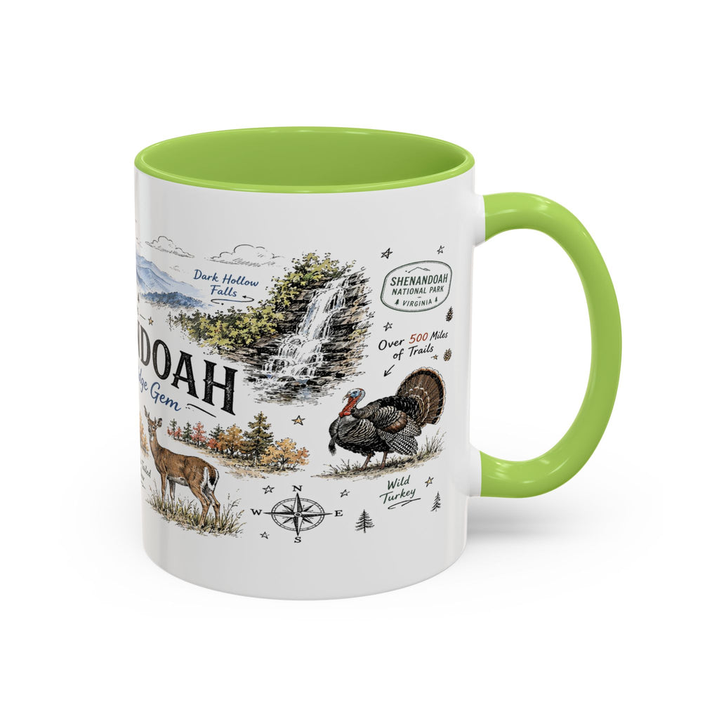 Shenandoah National Park Coffee Mug | Virginia Blue Ridge Hiking Autumn Gift | Accent Color Ceramic 11oz 15oz