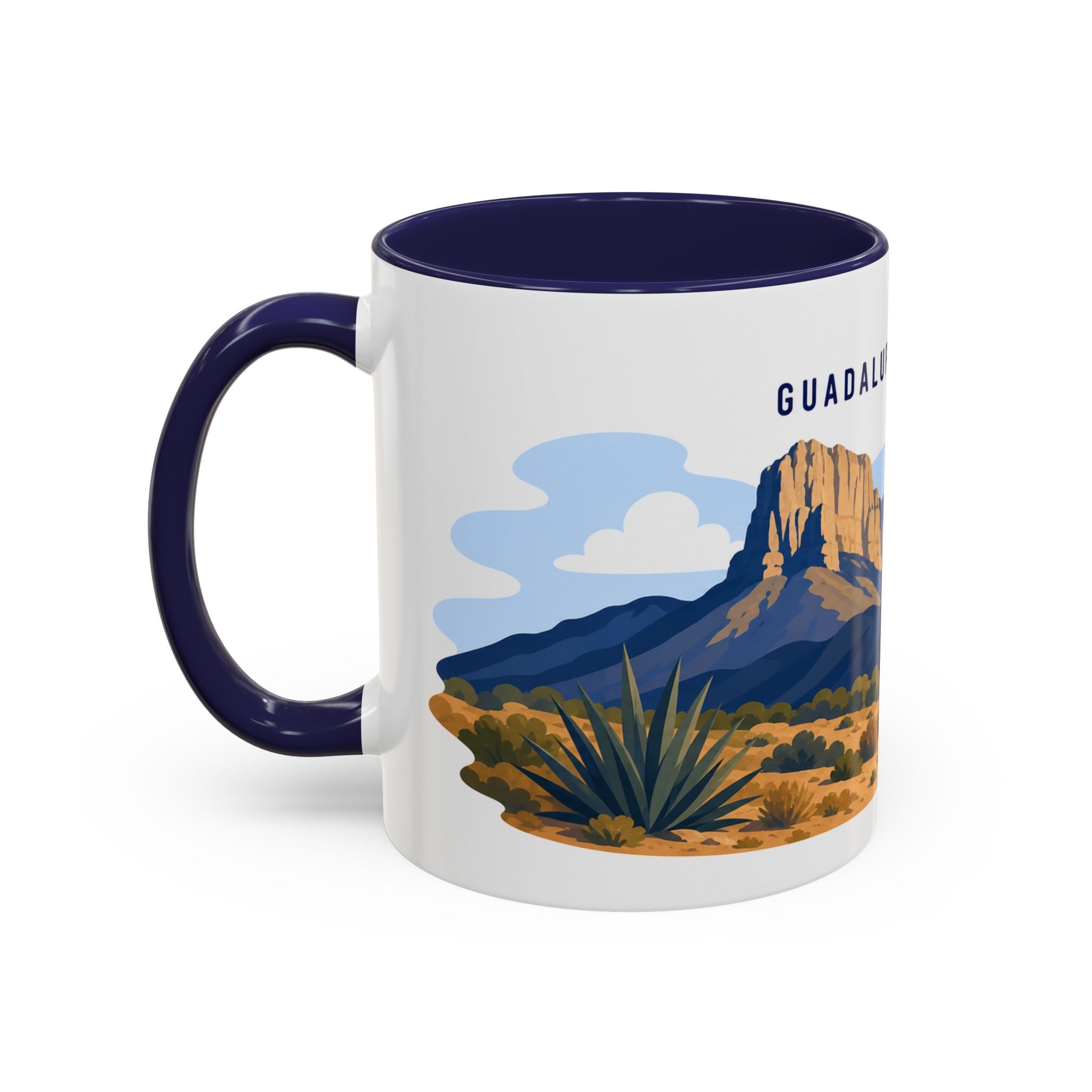 Guadalupe Mountains National Park Coffee Mug | Solid Color Block Park Souvenir | 11oz 15oz Accent Mug