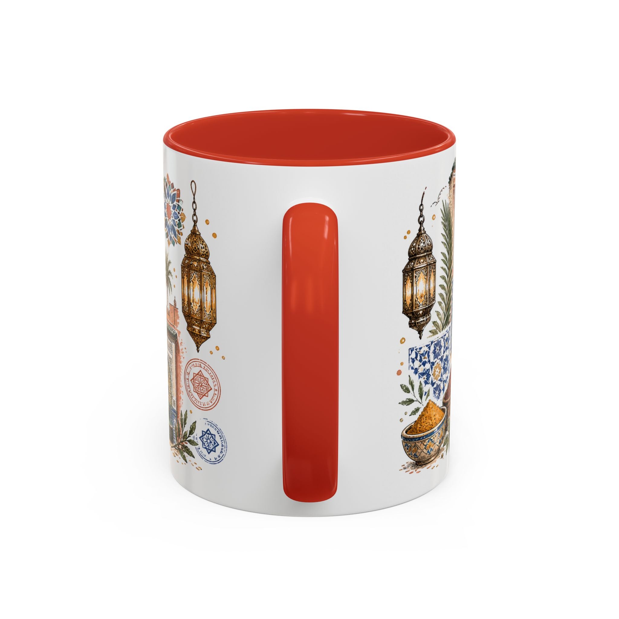 Marrakech Medina Coffee Mug | Travel Destination Souvenir Gift | Accent Color Ceramic 11oz 15oz