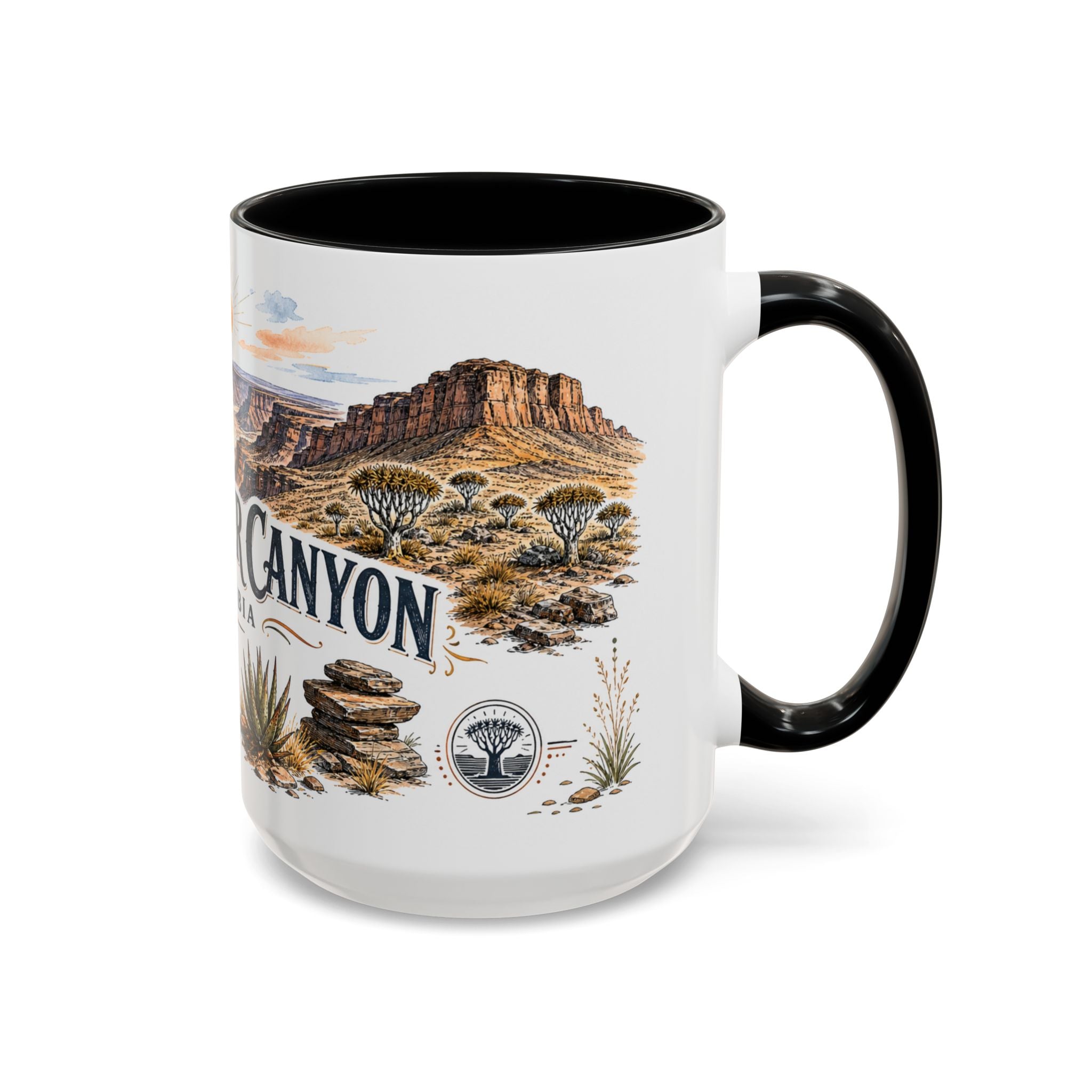 Fish River Canyon Mug, Namibia Travel Souvenir, Bucket List Gift, Accent Ceramic Coffee Mug 11oz 15oz