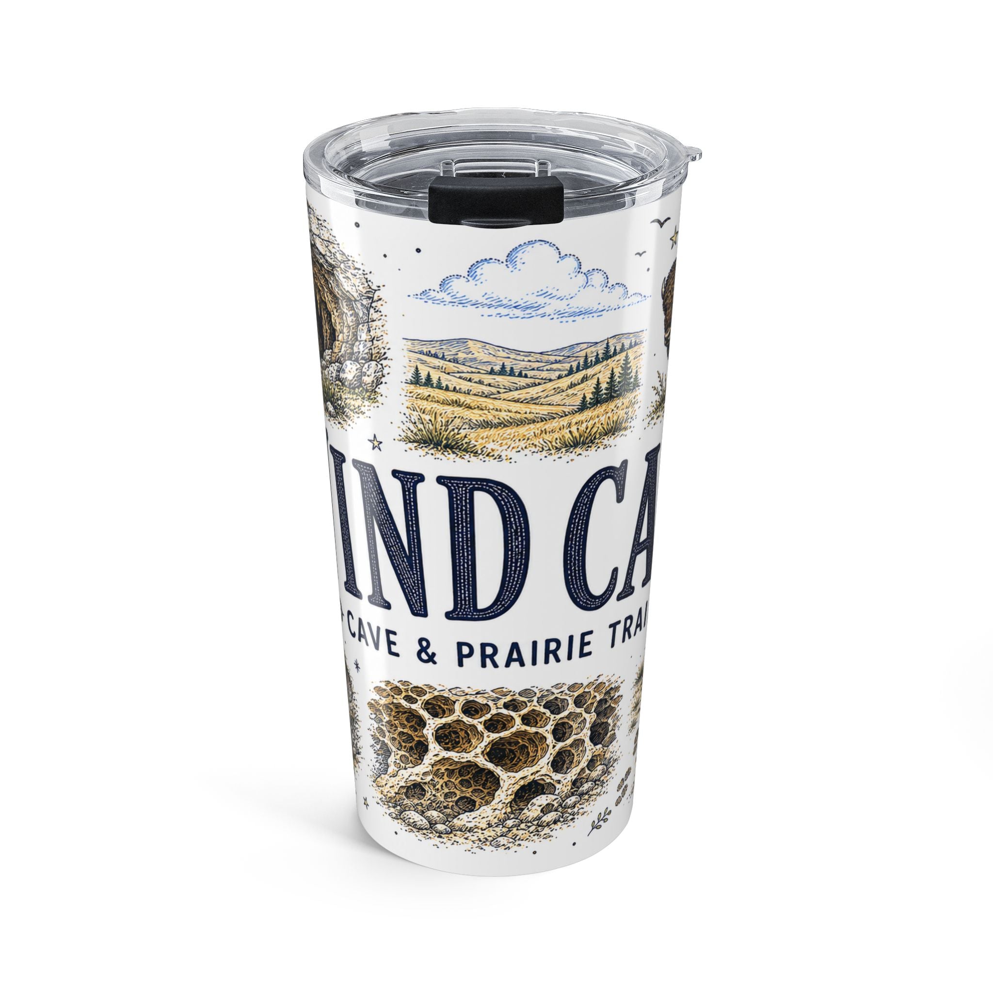 Wind Cave National Park 20oz Tumbler | South Dakota Cave Bison Prairie Gift | Insulated Stainless Steel Travel Cup