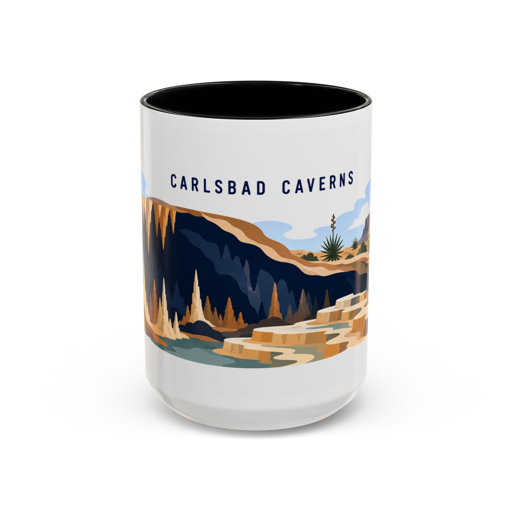 Carlsbad Caverns National Park Coffee Mug | Solid Color Block Park Souvenir | 11oz 15oz Accent Mug
