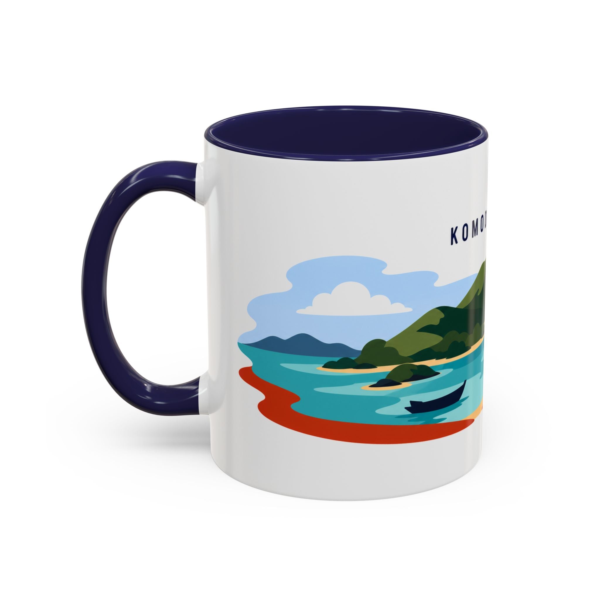 Komodo Islands Coffee Mug | Travel Destination Souvenir Gift | Accent Color Ceramic 11oz 15oz