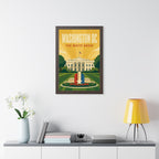 Washington DC White House United States Framed Poster | Vintage Travel Wall Art | Black Walnut White Frame | 16x24 20x30