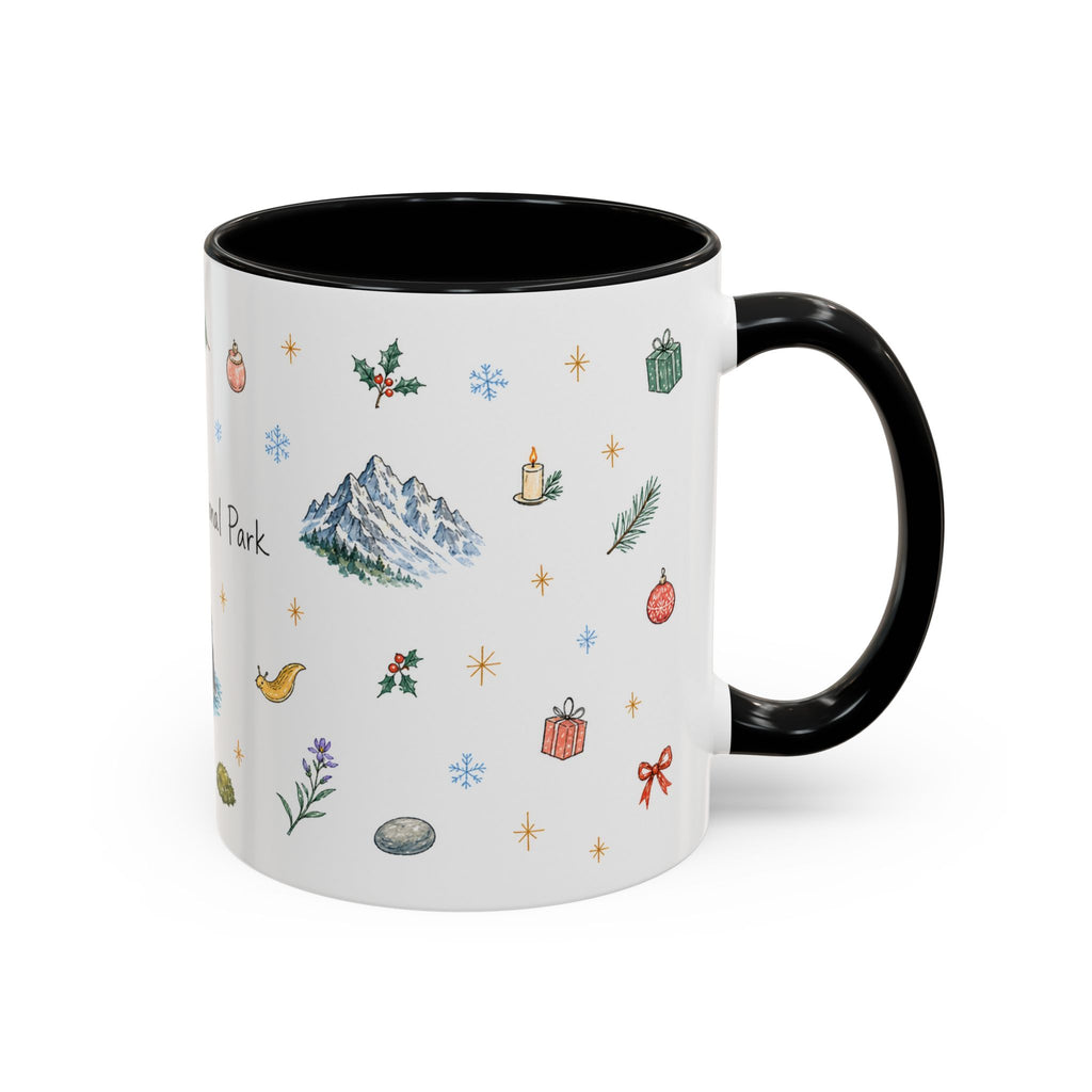 Olympic National Park Christmas Mug | Watercolor Travel Souvenir | Holiday Gift | Accent Ceramic Coffee Cup 11oz 15oz