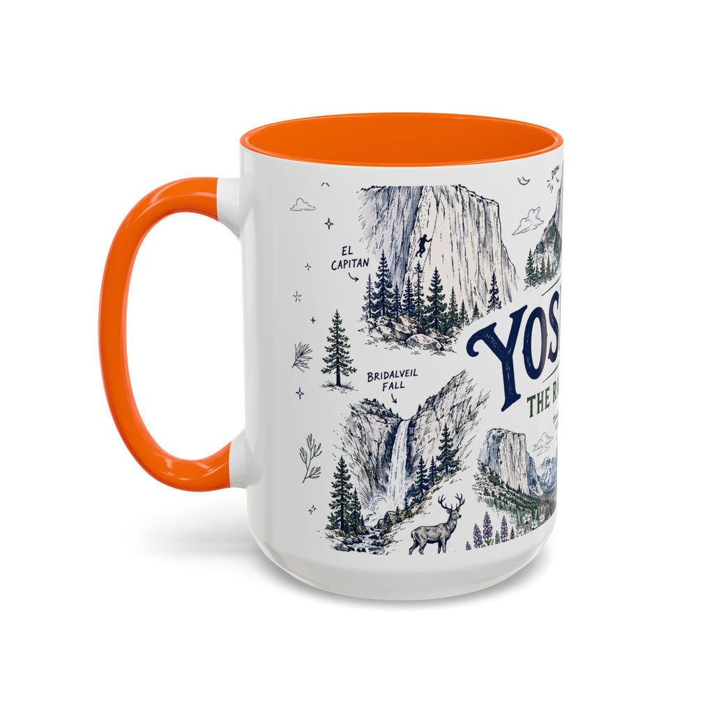 Yosemite National Park Coffee Mug | Hiking Camping Nature Gift | Accent Color Ceramic 11oz 15oz