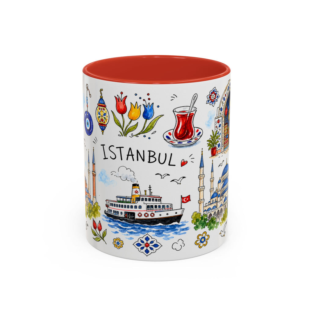 Istanbul Travel Mug | European City Souvenir Accent Coffee Mug | 11oz 15oz Ceramic Cup