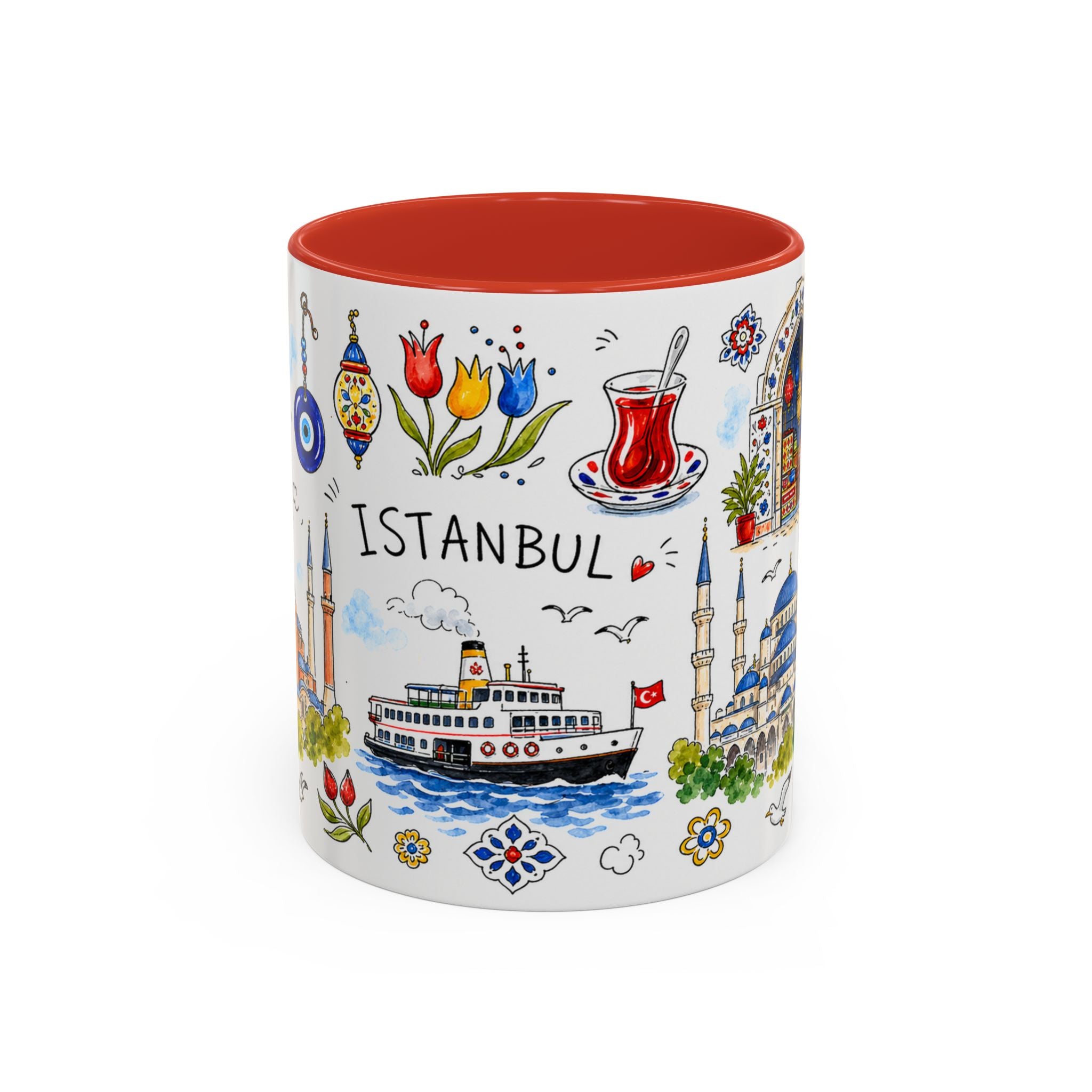 Istanbul Travel Mug | European City Souvenir Accent Coffee Mug | 11oz 15oz Ceramic Cup
