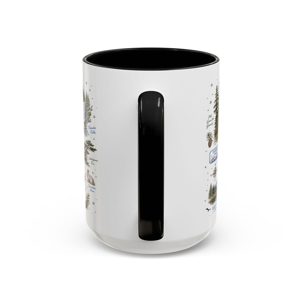 Mount Rainier Coffee Mug | National Park Hiking Washington Gift | Accent Color Ceramic 11oz 15oz