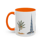 Dubai Coffee Mug | United Arab Emirates Travel Souvenir | Porcelain Decal City Gift | 11oz 15oz Accent Mug