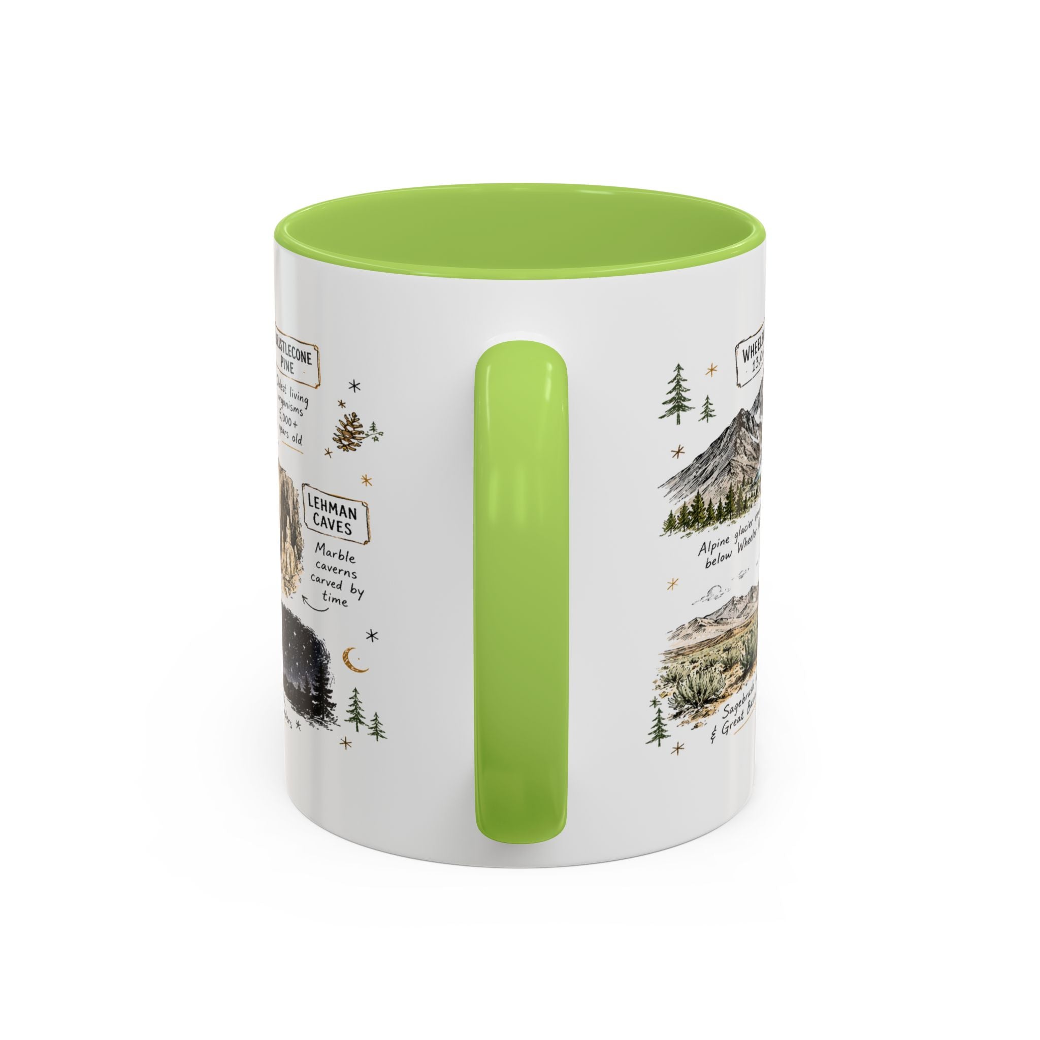 Great Basin National Park Coffee Mug | Nevada Desert Stargazing Hiking Gift | Accent Color Ceramic 11oz 15oz
