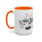 Jakarta Coffee Mug | Indonesia Souvenir Travel Gift | Accent Color Ceramic 11oz 15oz