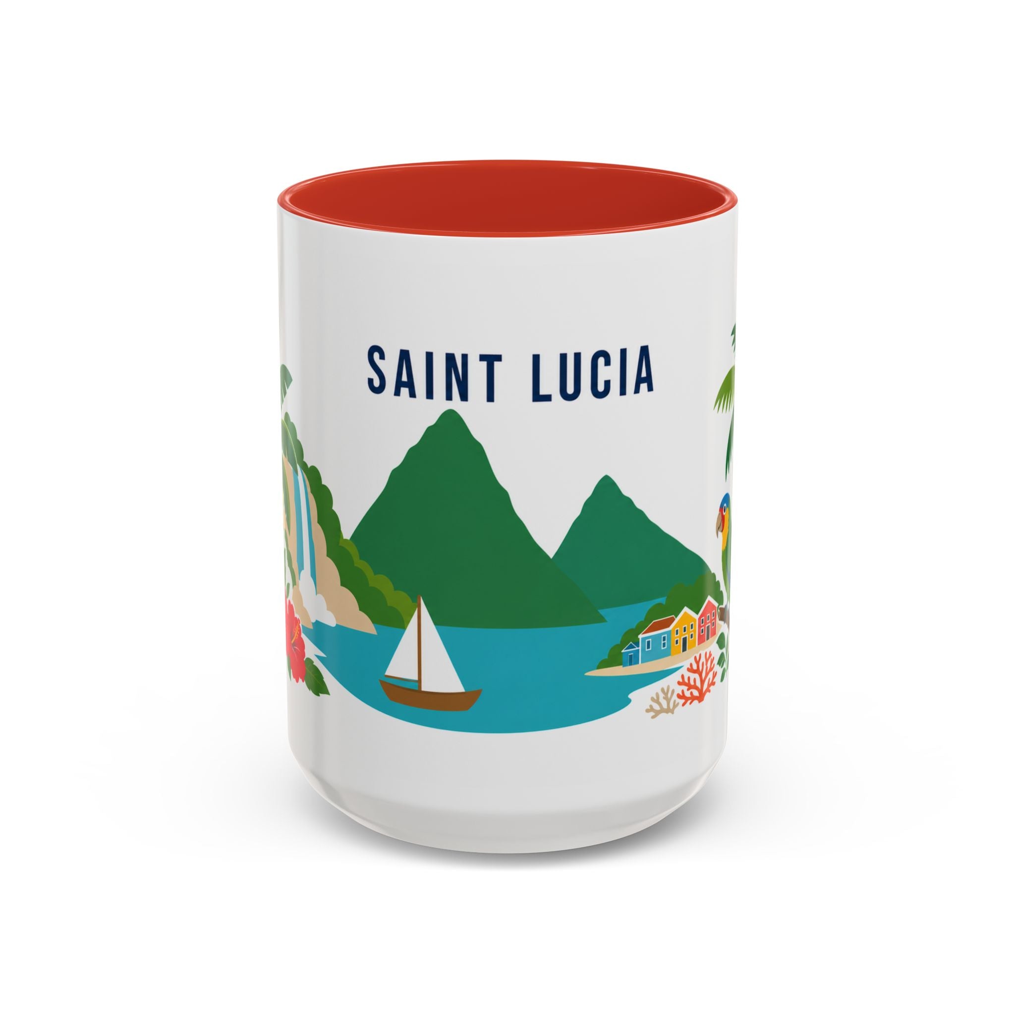 Saint Lucia Coffee Mug | Travel Souvenir Accent Mug | Country Gift Ceramic Cup 11oz 15oz