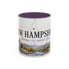 New Hampshire State Map Mug | Botanical Accents, Mountain Landscape Coffee Cup