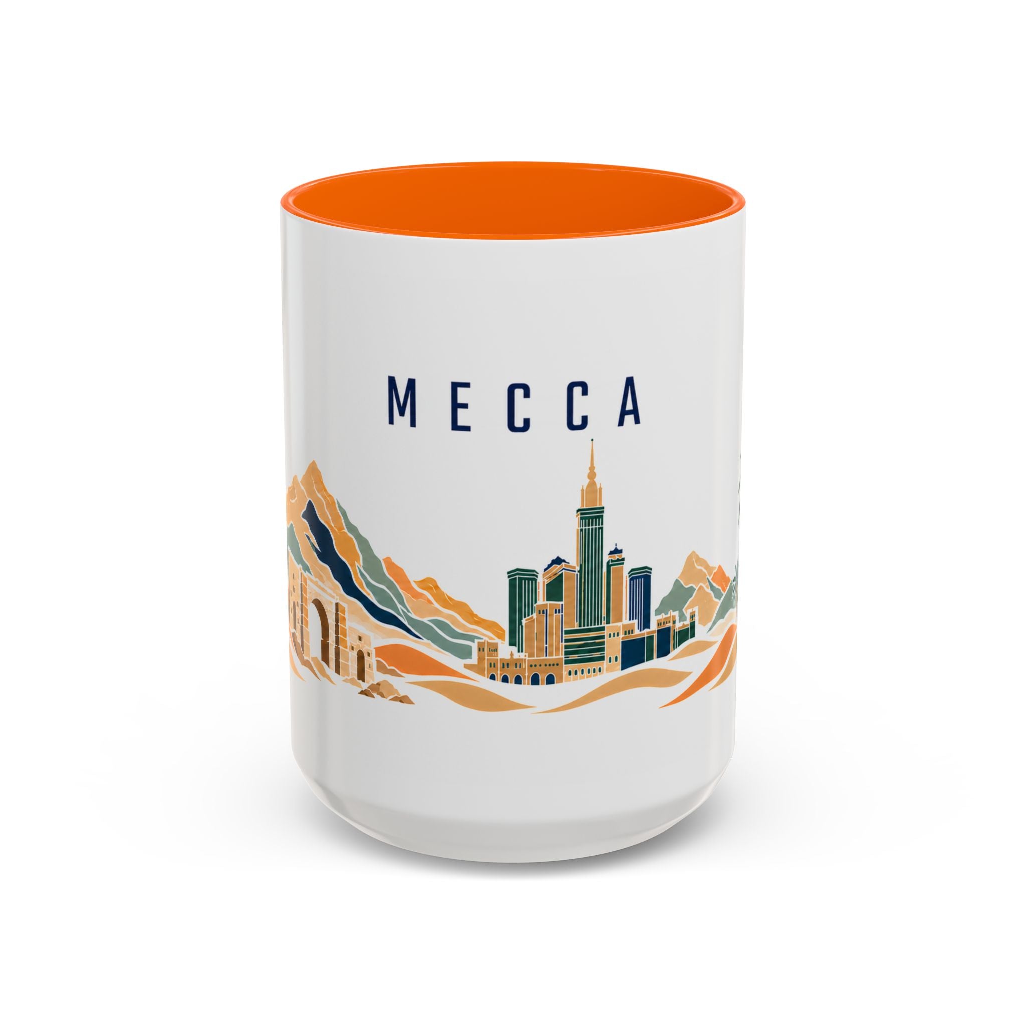 Mecca Coffee Mug | Saudi Arabia Travel Souvenir | Porcelain Decal City Gift | 11oz 15oz Accent Mug