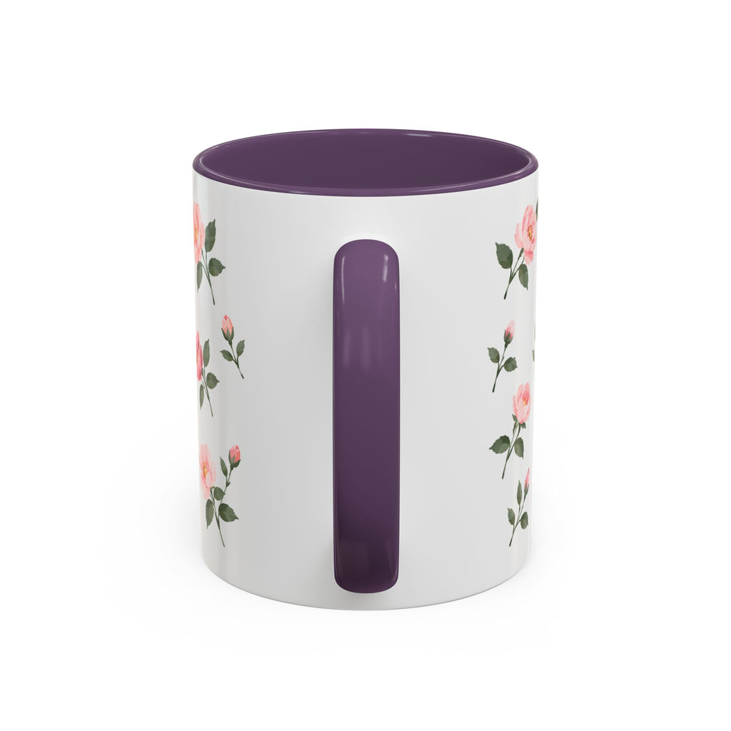 New York Rose Mug, State Flower Floral Coffee Cup, 11oz Botanical Gift