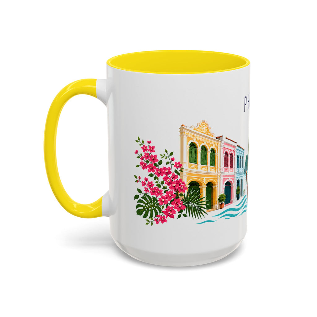 Phuket Coffee Mug | Thailand Travel Souvenir | Porcelain Decal City Gift | 11oz 15oz Accent Mug