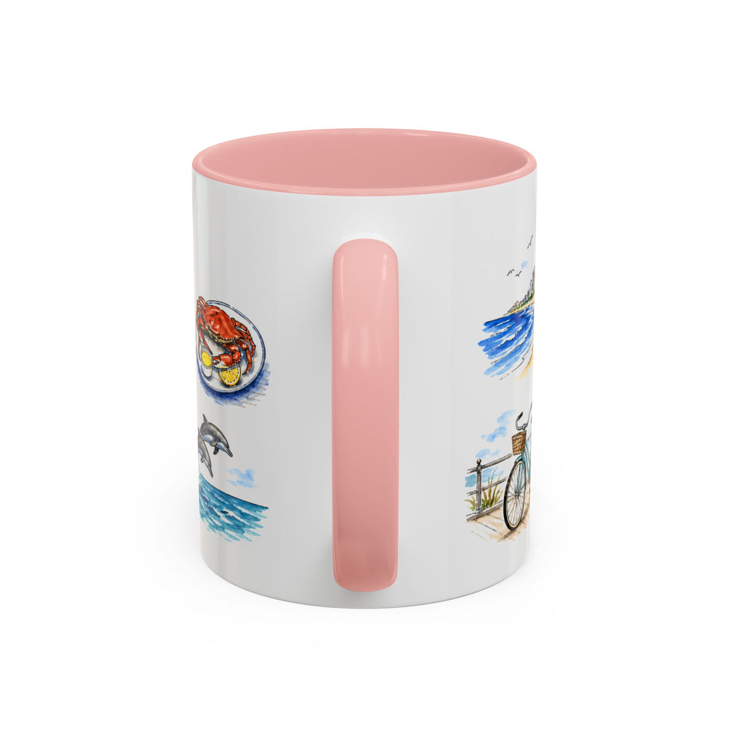 Virginia Beach Illustrated Travel Mug | City Souvenir Accent Coffee Mug | 11oz 15oz Ceramic Cup