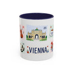Vienna Coffee Mug | Postage Stamp Collage Mug | Travel Souvenir Accent Cup 11oz 15oz