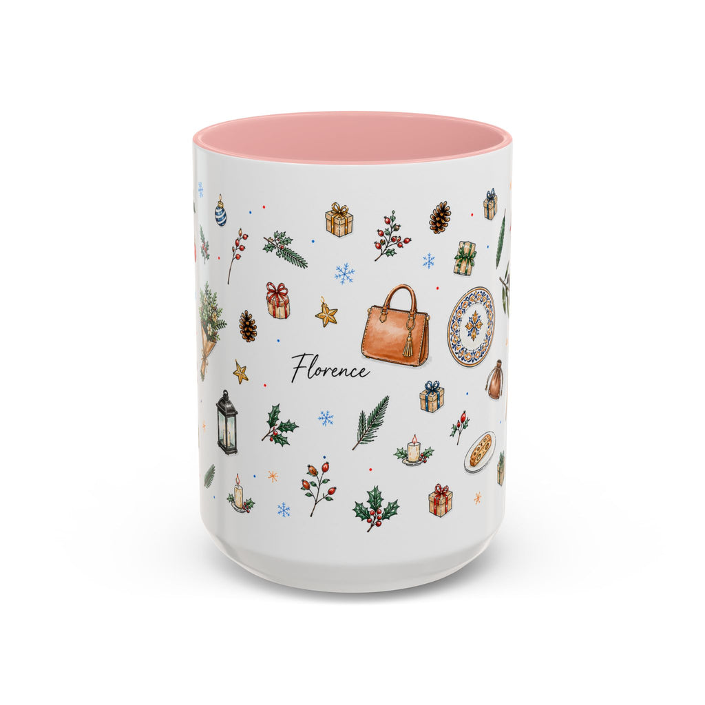 Florence Christmas Mug | Watercolor City Souvenir | Ceramic Coffee Cup (11oz 15oz)