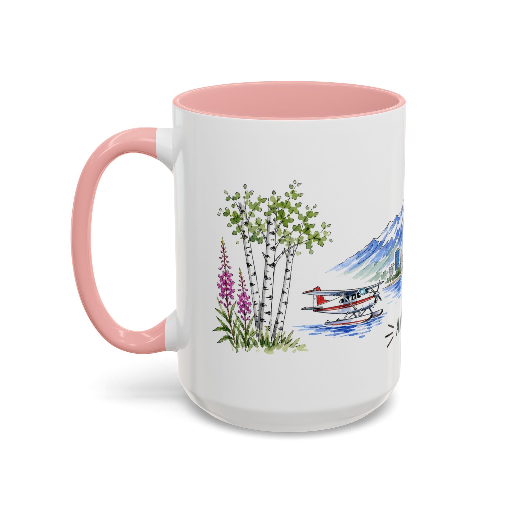 Anchorage Illustrated Travel Mug | City Souvenir Accent Coffee Mug | 11oz 15oz Ceramic Cup