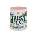 Irish West Coast Coffee Mug | Travel Destination Souvenir Gift | Accent Color Ceramic 11oz 15oz