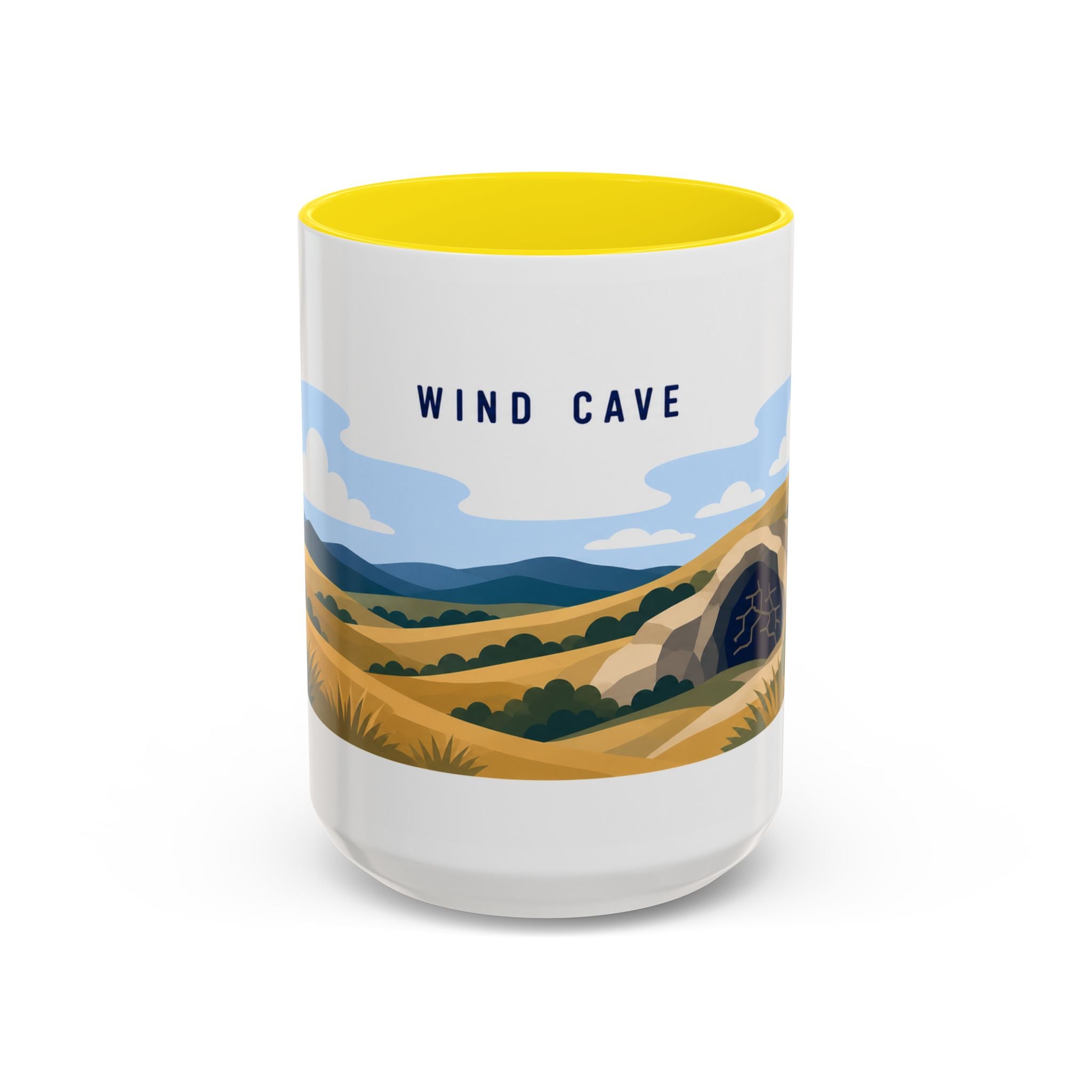 Wind Cave National Park Coffee Mug | Solid Color Block Park Souvenir | 11oz 15oz Accent Mug