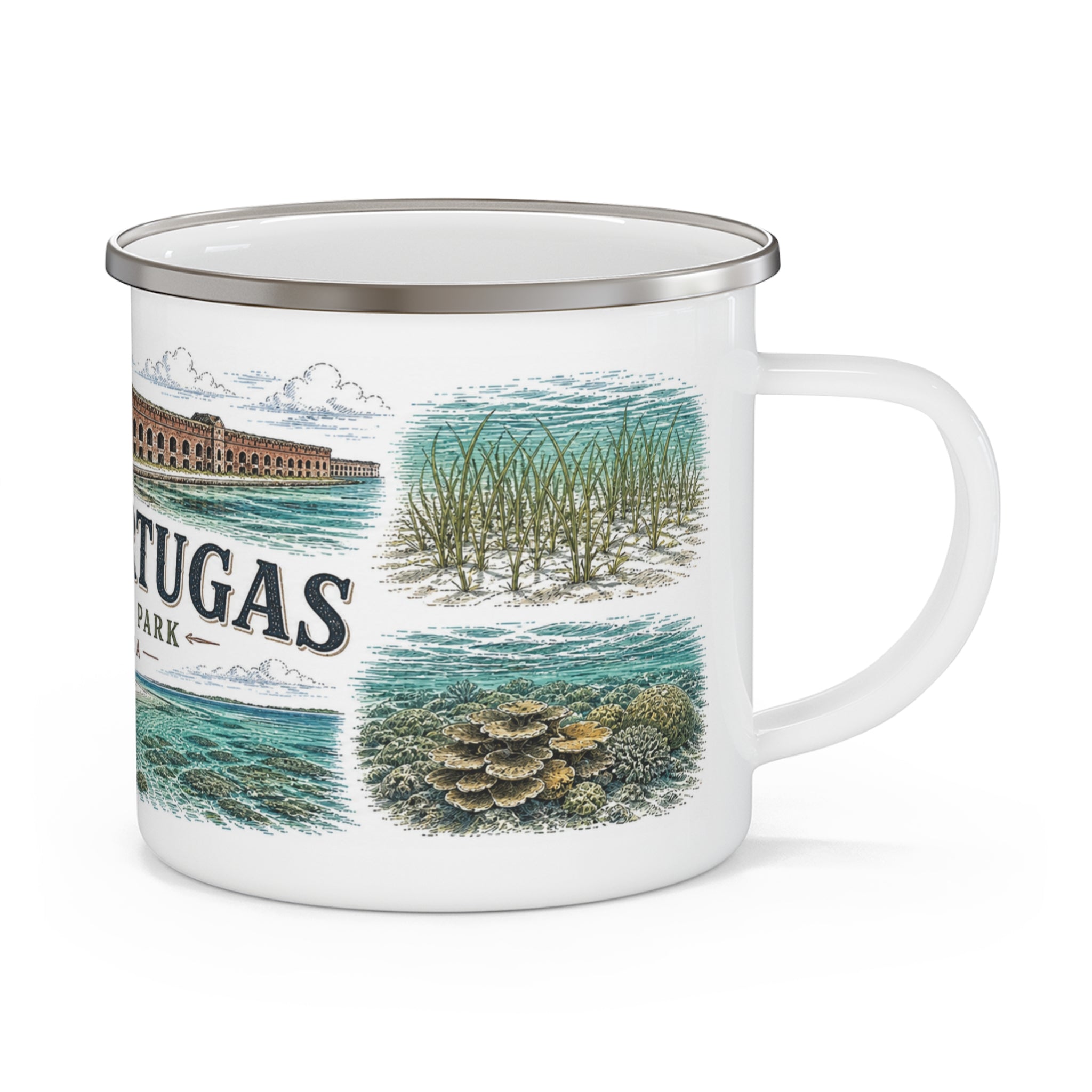 Dry Tortugas National Park Vintage Enamel Camping Mug | 12oz National Park Hiking Gift