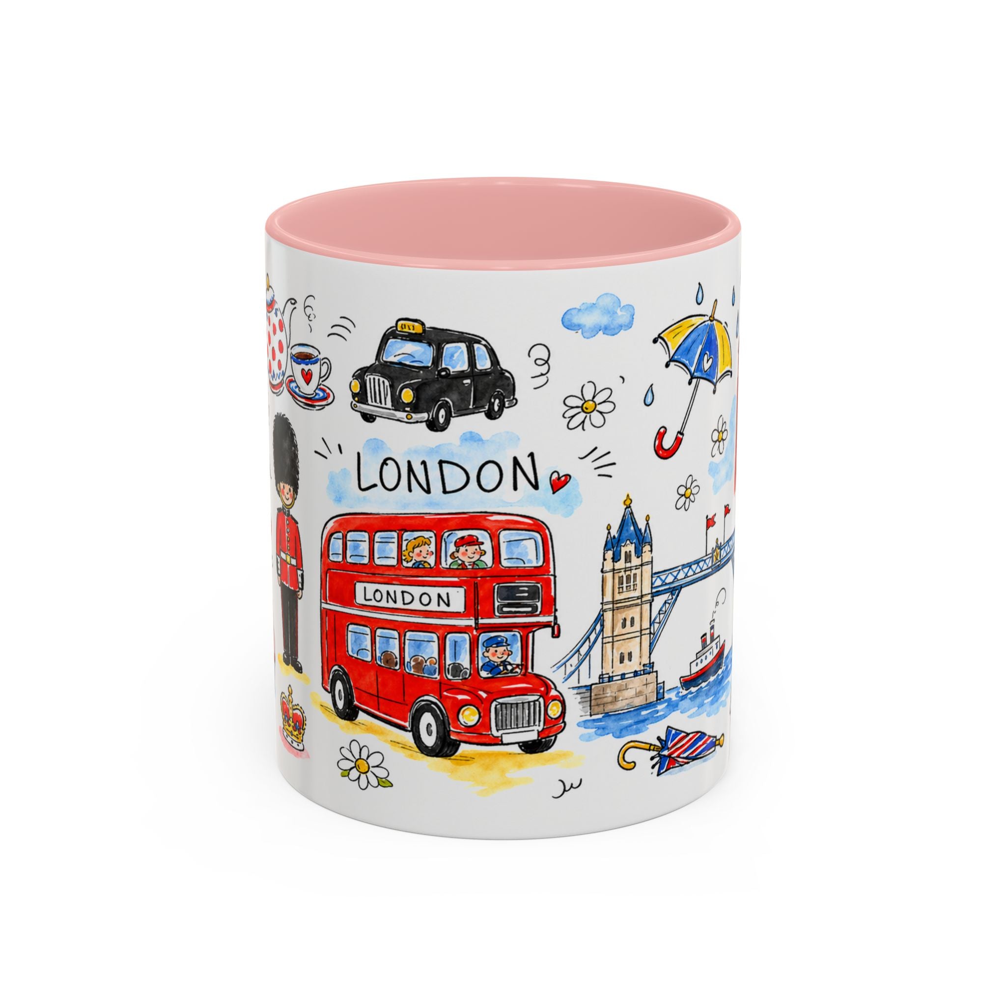 London Travel Mug | European City Souvenir Accent Coffee Mug | 11oz 15oz Ceramic Cup