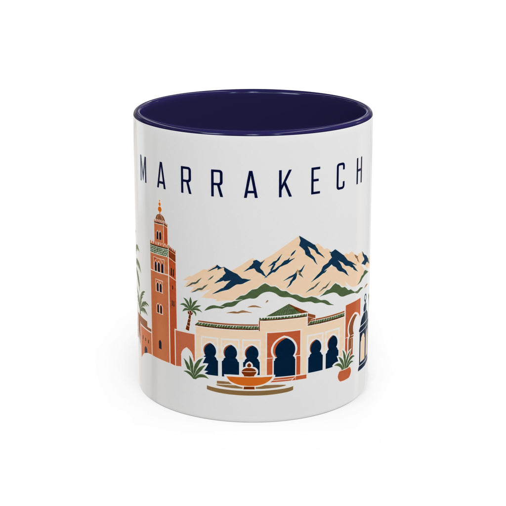 Marrakech Coffee Mug | Morocco Travel Souvenir | Porcelain Decal City Gift | 11oz 15oz Accent Mug