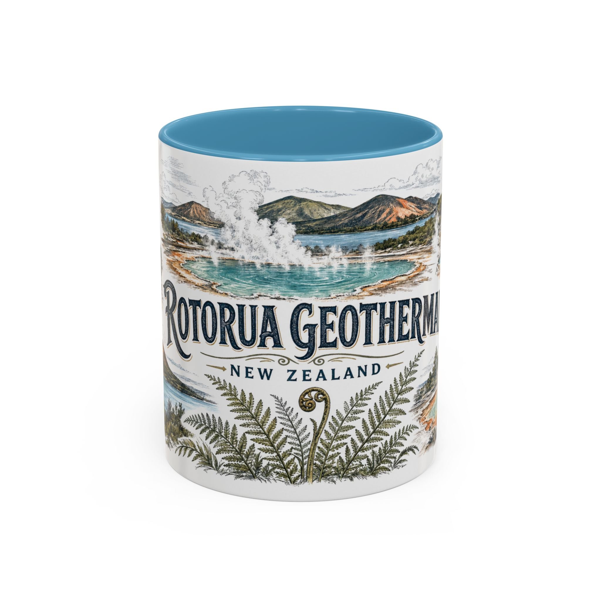 Rotorua Geothermal Mug, New Zealand Travel Souvenir, Bucket List Gift, Accent Ceramic Coffee Mug 11oz 15oz