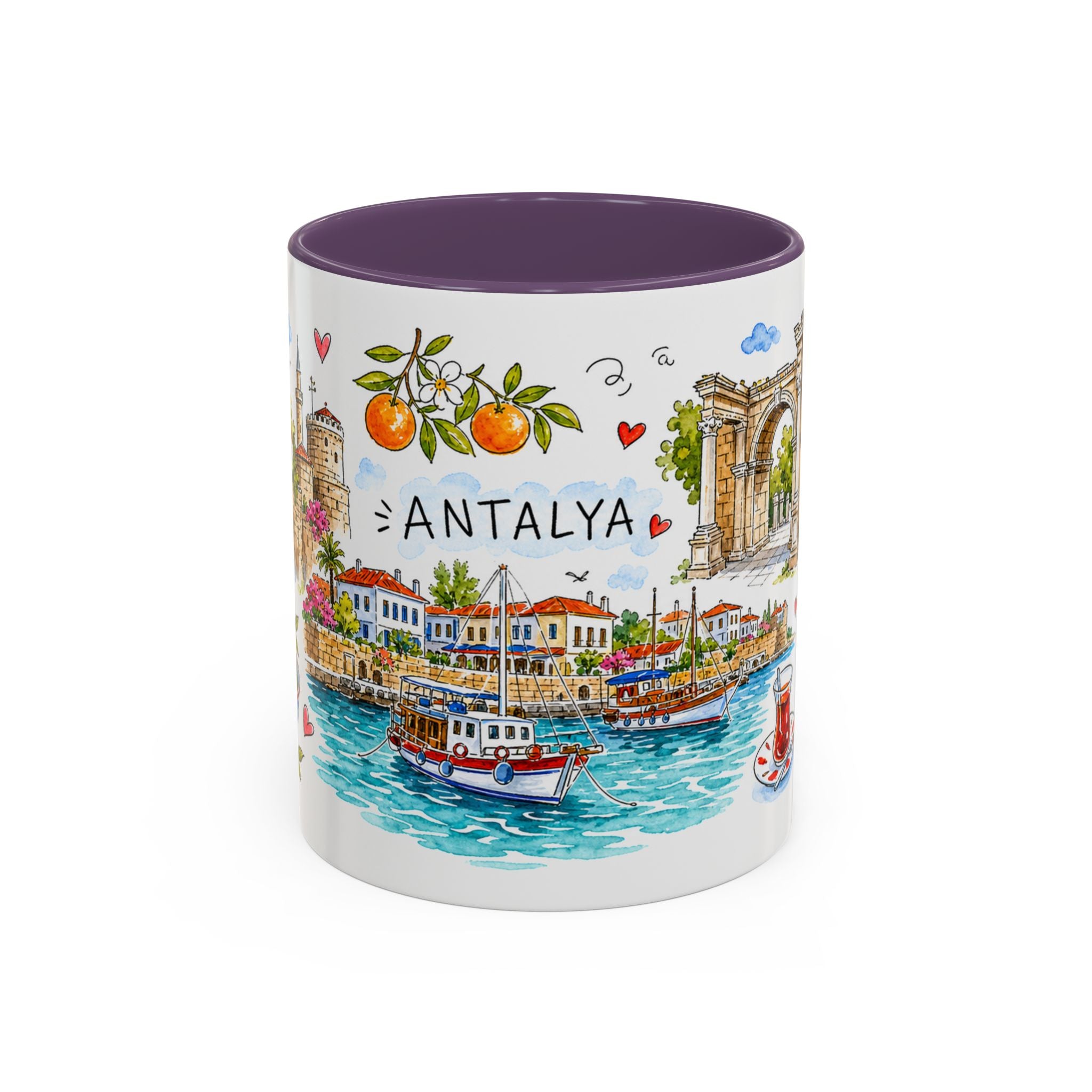 Antalya Travel Mug | European City Souvenir Accent Coffee Mug | 11oz 15oz Ceramic Cup