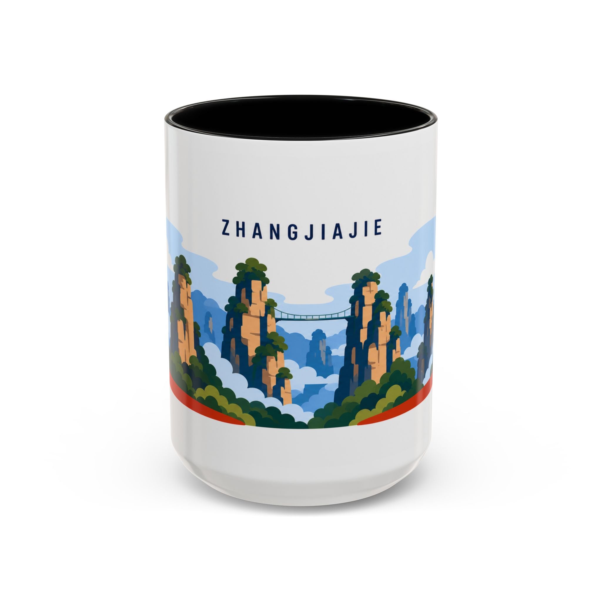 Zhangjiajie Coffee Mug | Travel Destination Souvenir Gift | Accent Color Ceramic 11oz 15oz