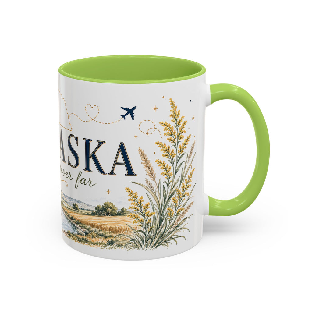 Nebraska State Mug | Moving Away, Long Distance Friendship Gift | Botanical Landscape Accent Mug