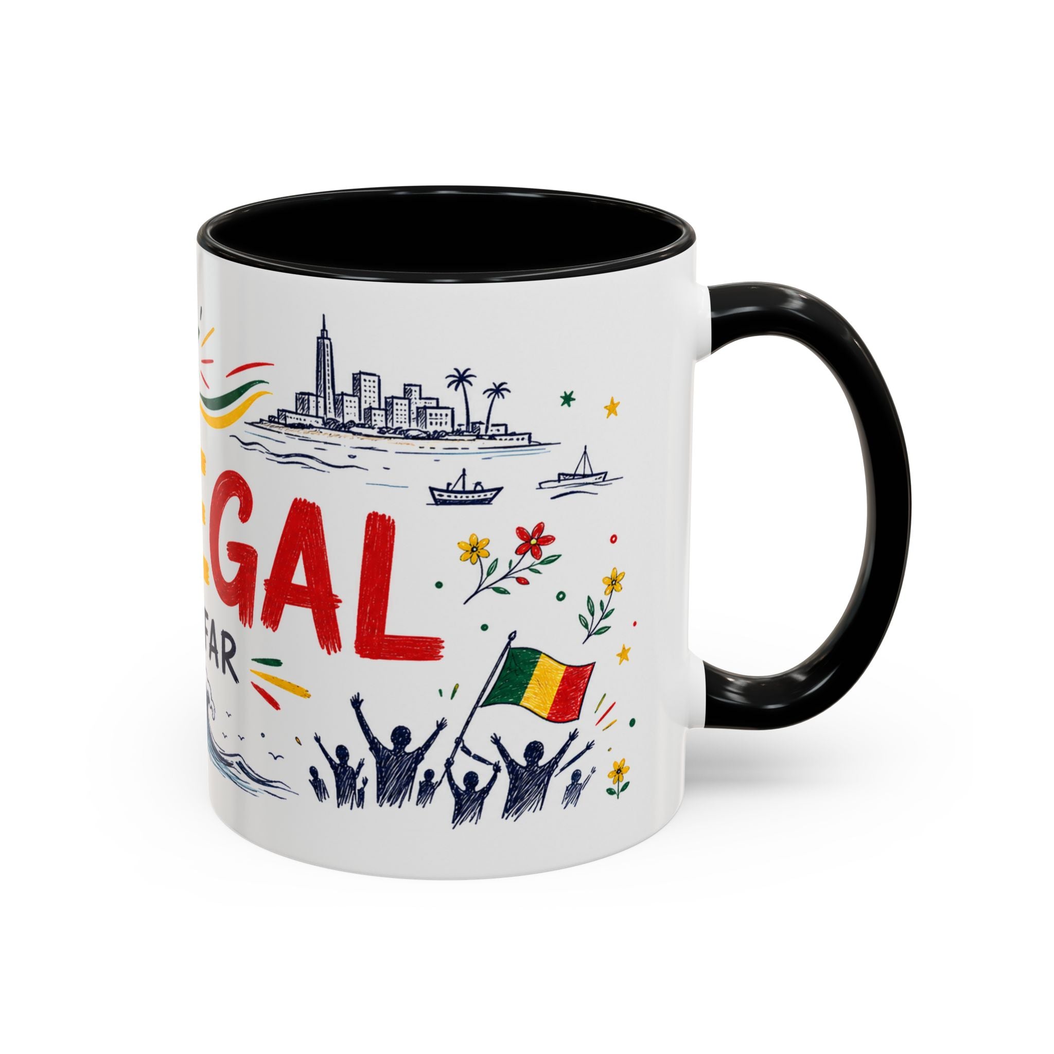 Senegal Soccer Coffee Mug | World Cup Fan Gift | Accent Color Ceramic 11oz 15oz Match Day Cup