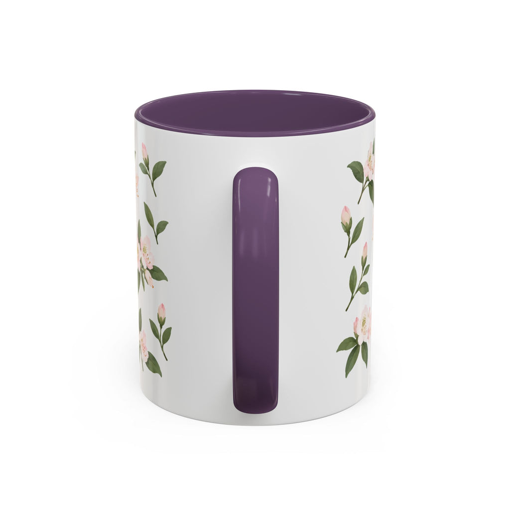 West Virginia Rhododendron Mug, State Flower Floral Coffee Cup, 11oz Botanical Gift