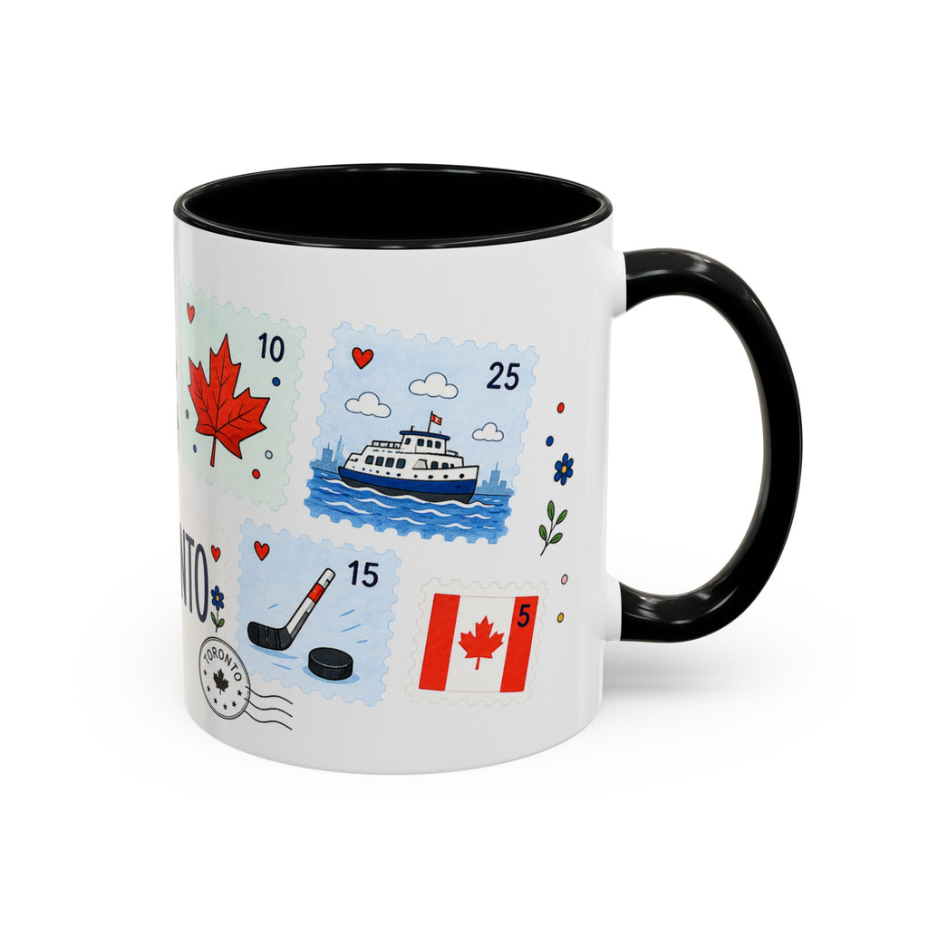 Toronto Coffee Mug | Postage Stamp Collage Mug | Travel Souvenir Accent Cup 11oz 15oz