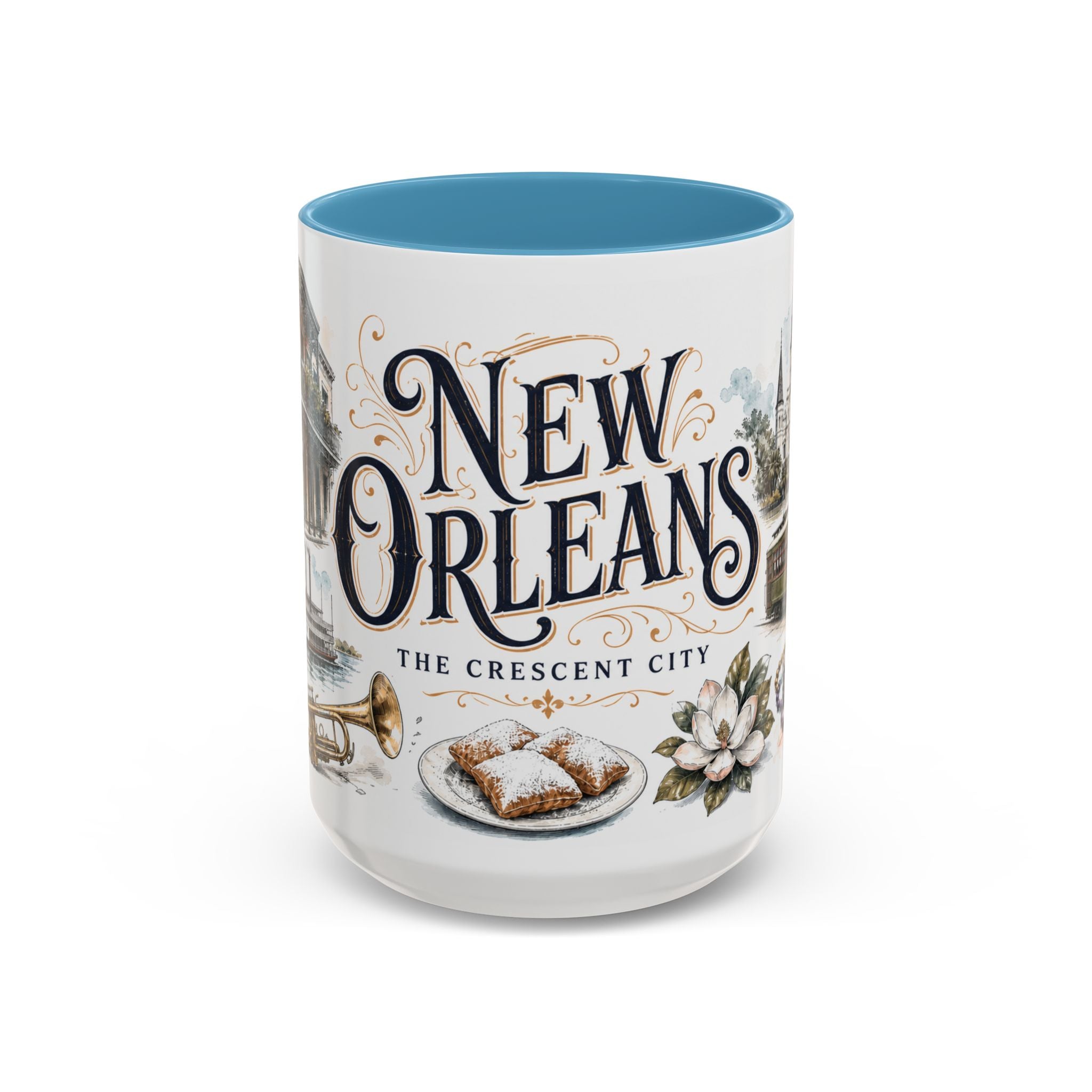 New Orleans Coffee Mug | United States Travel Souvenir | Vintage Illustrated City Gift | 11 oz 15 oz Accent Mug
