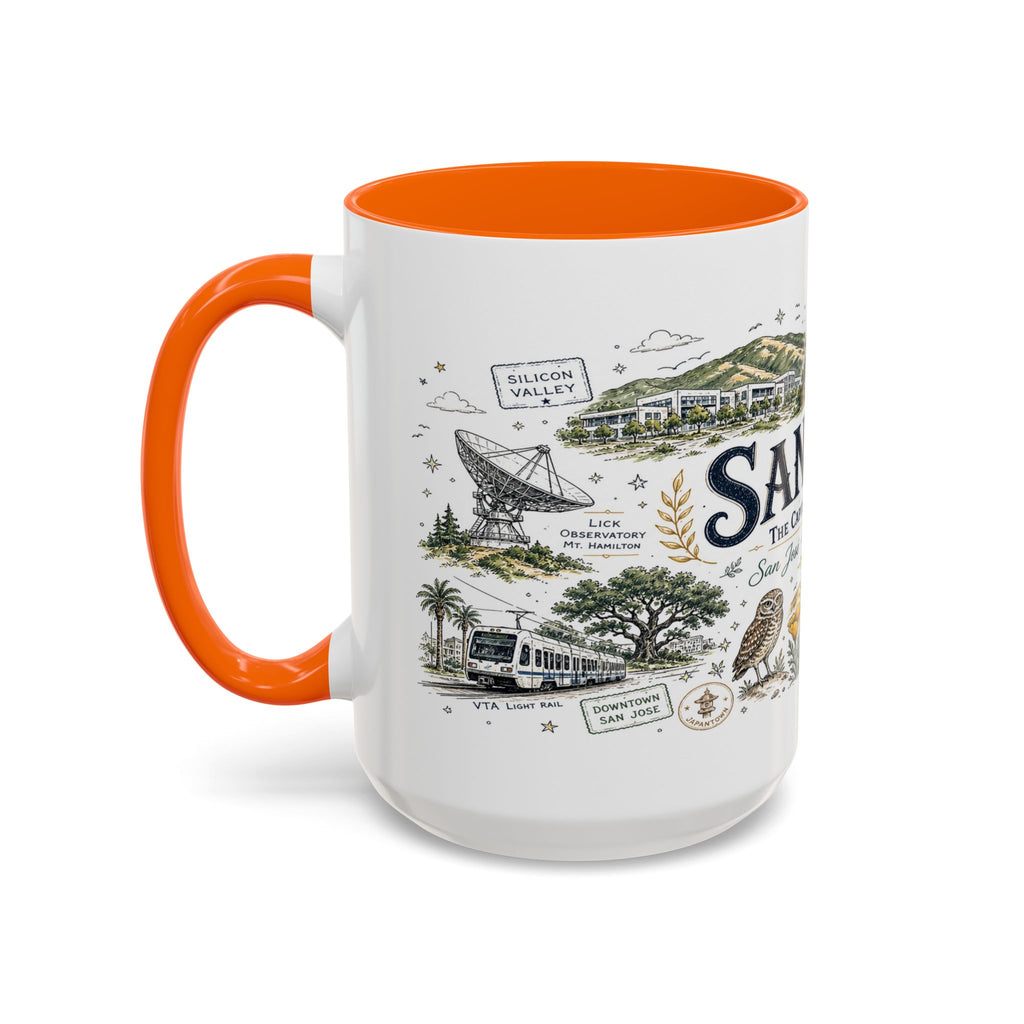 San Jose Coffee Mug | California Souvenir City Gift | Accent Color Ceramic 11oz 15oz