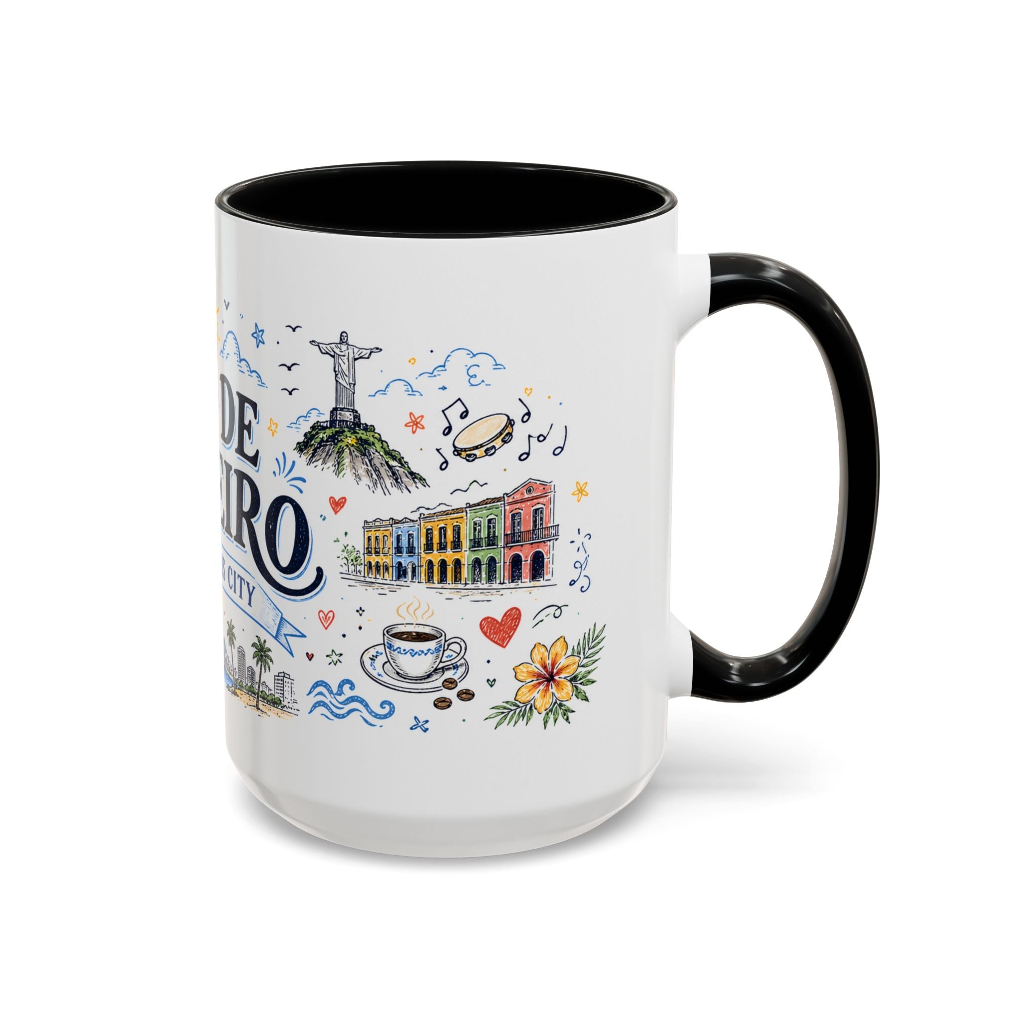 Rio de Janeiro Coffee Mug | Brazil Souvenir Travel Gift | Accent Color Ceramic 11oz 15oz