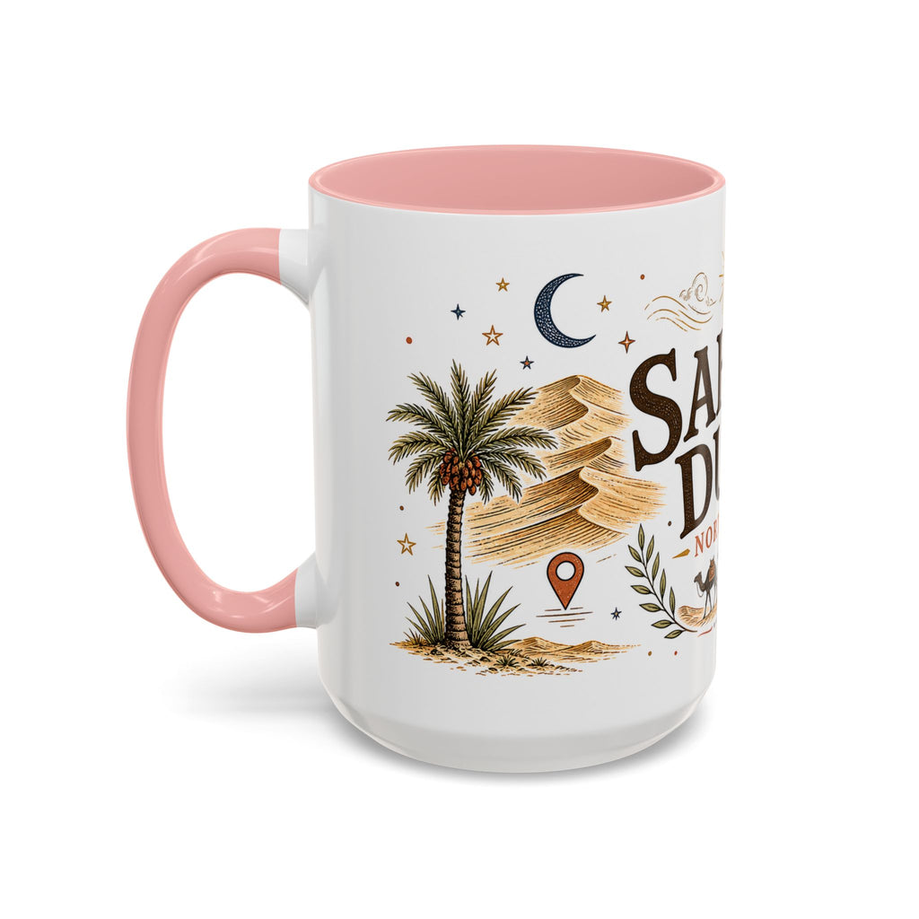 Sahara Dunes Coffee Mug | Travel Destination Souvenir Gift | Accent Color Ceramic 11oz 15oz