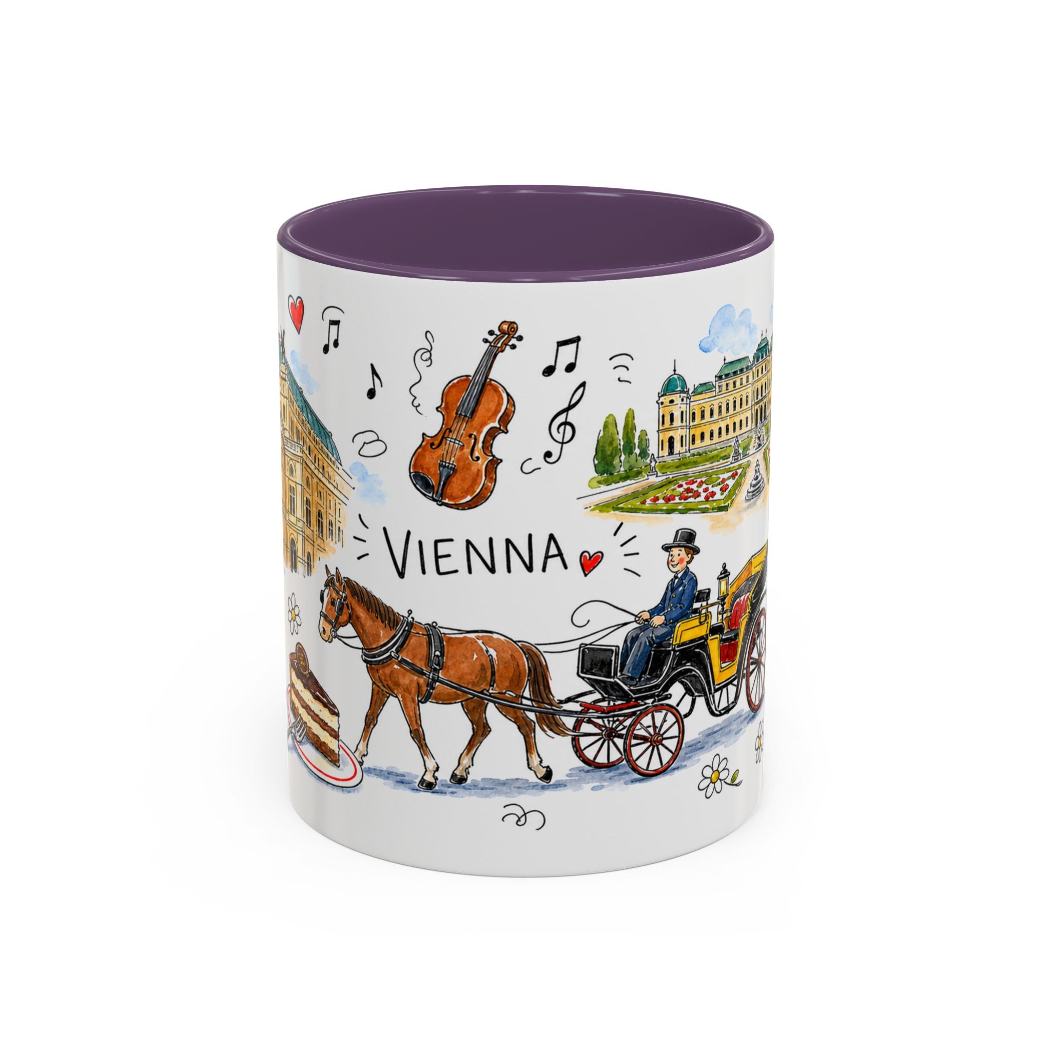Vienna Travel Mug | European City Souvenir Accent Coffee Mug | 11oz 15oz Ceramic Cup