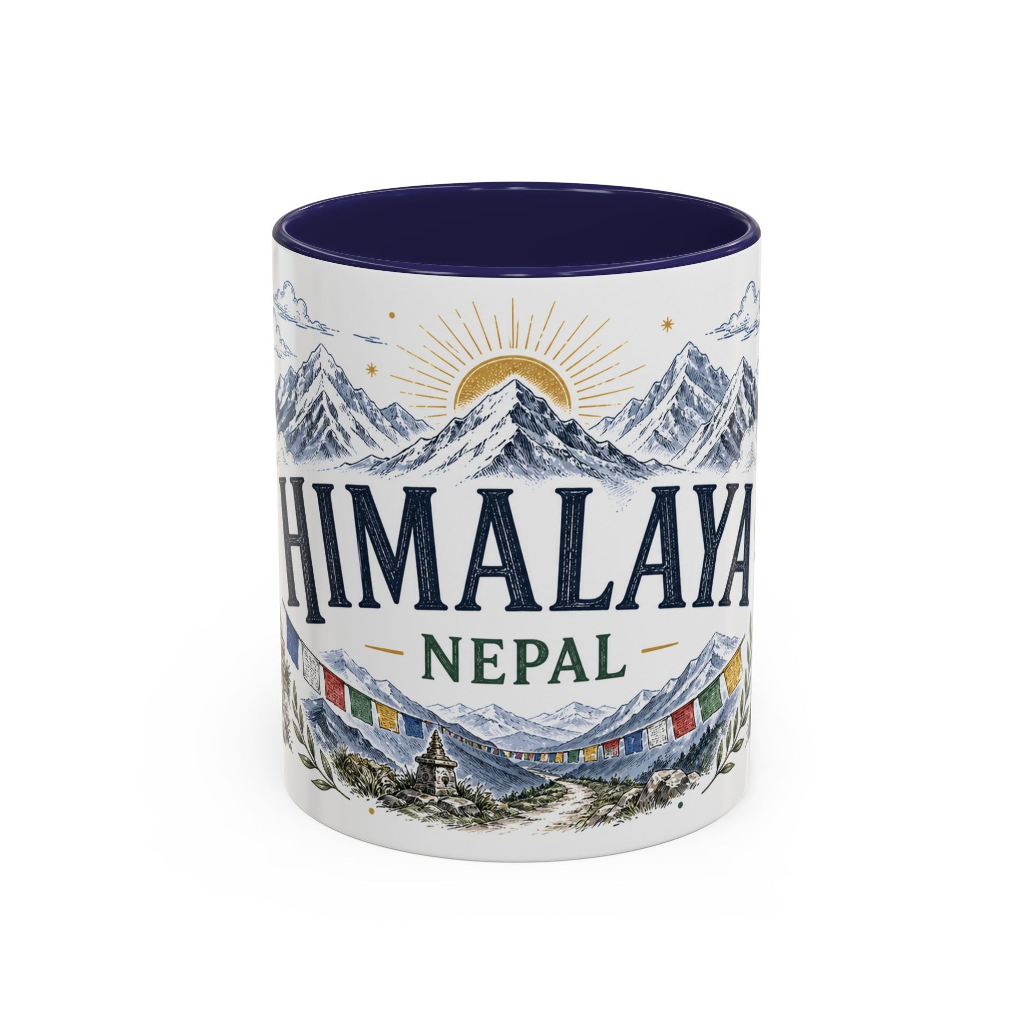 Himalaya Coffee Mug | Travel Destination Souvenir Gift | Accent Color Ceramic 11oz 15oz